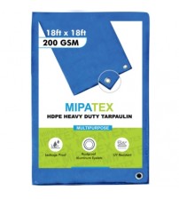 Mipatex Tarpaulin / Tirpal 18 Feet x 18 Feet 200 GSM (Blue)